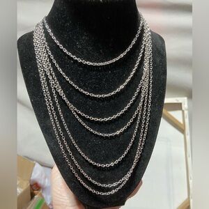 Elegant Silver Tone 7 Layered Necklace